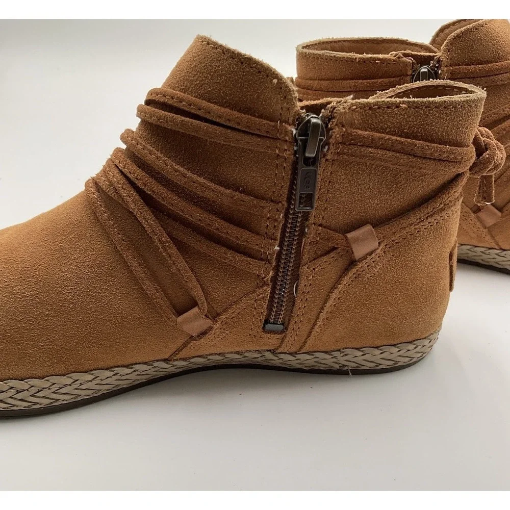 UGG Rianne boots in a chestnut suede Strappy Casual Fall Winter Size 8.5 Women's